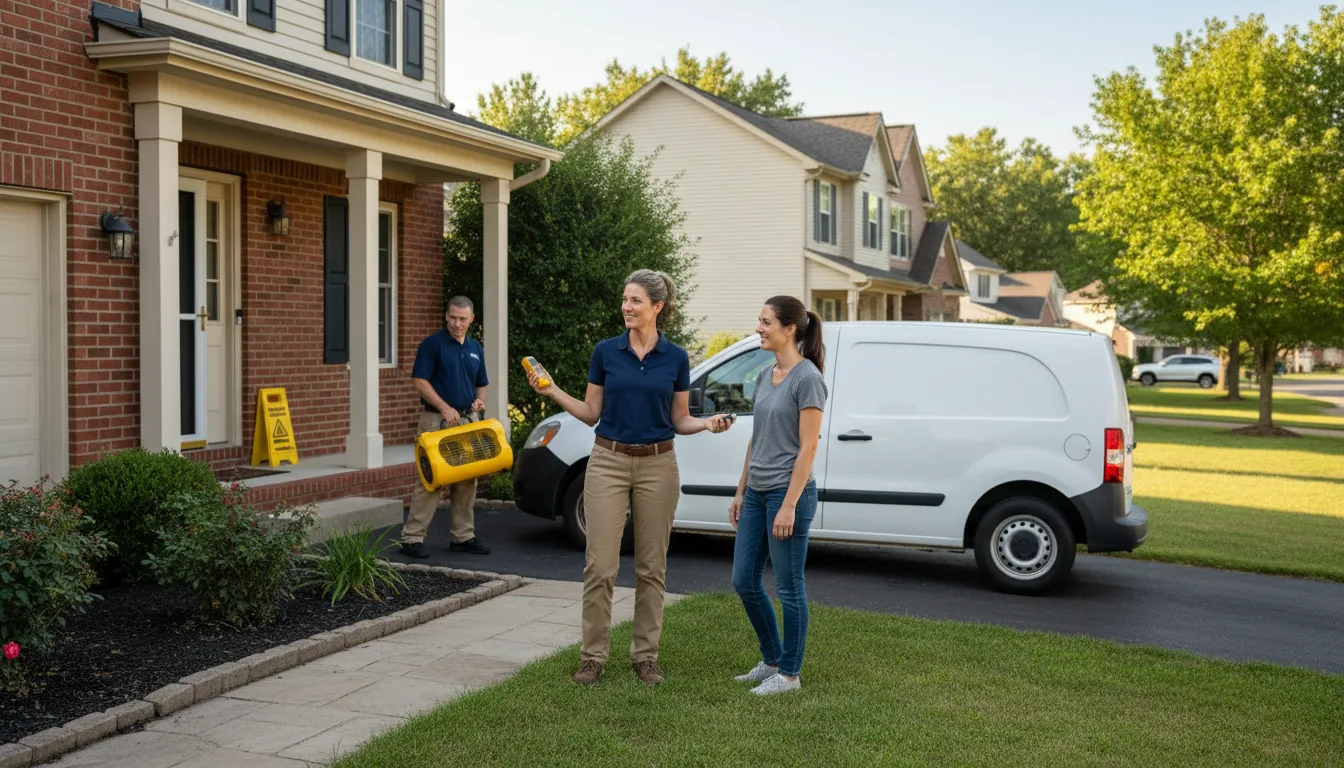 Residential water damage restoration in Elizabeth, IL